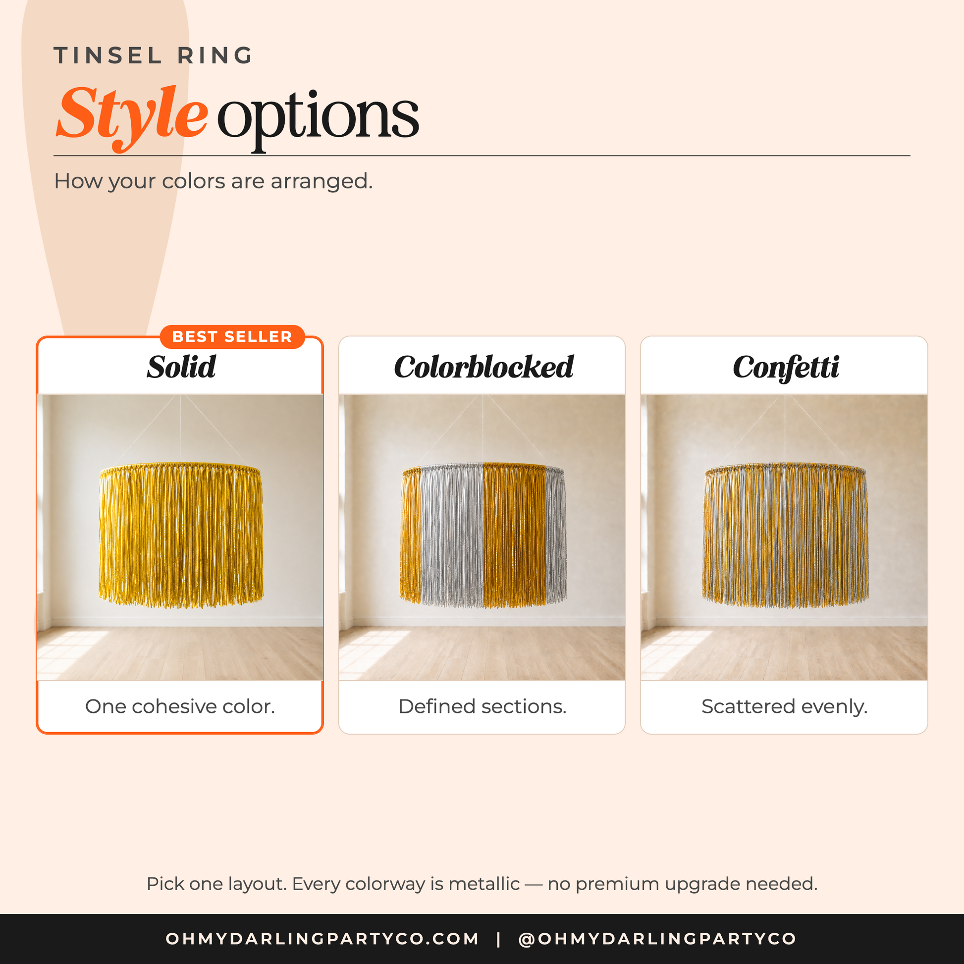 Tinsel ring style options