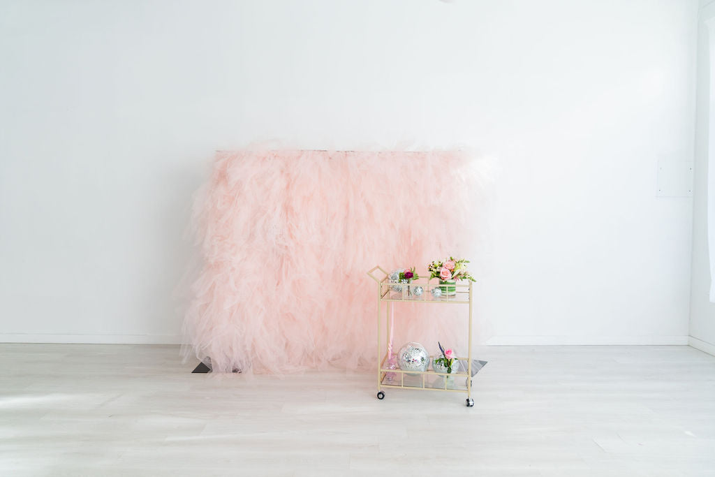 Tulle Fringe Backdrop in Blush-Backdrops-Oh My Darling Party Co