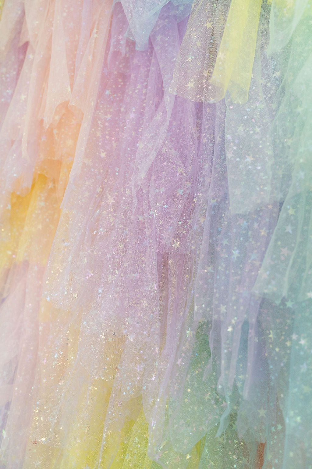 Tulle Fringe Backdrop in Pastel Rainbow-Backdrops-Oh My Darling Party Co