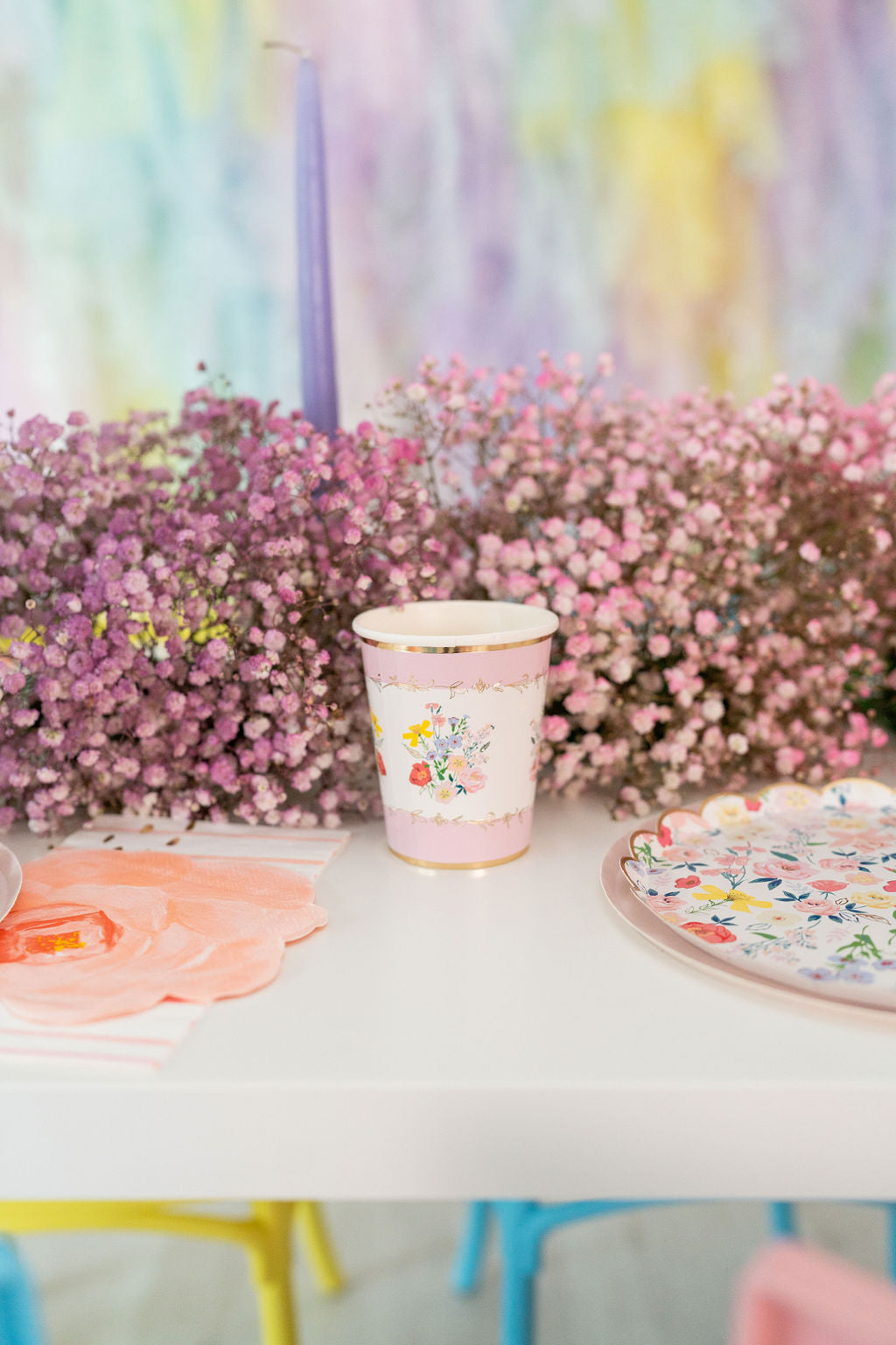 Tulle Fringe Backdrop in Pastel Rainbow-Backdrops-Oh My Darling Party Co