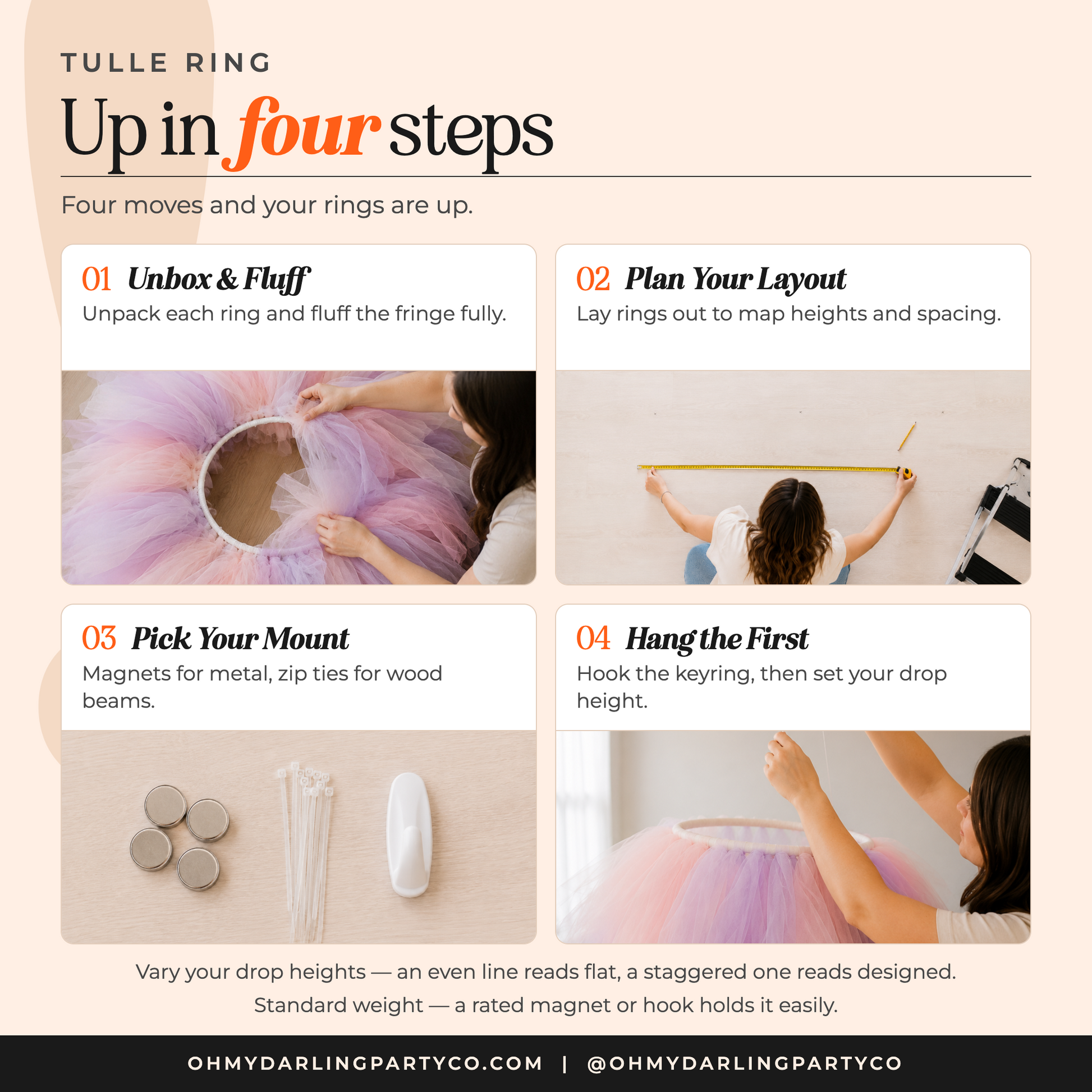 How to hang your tulle ring