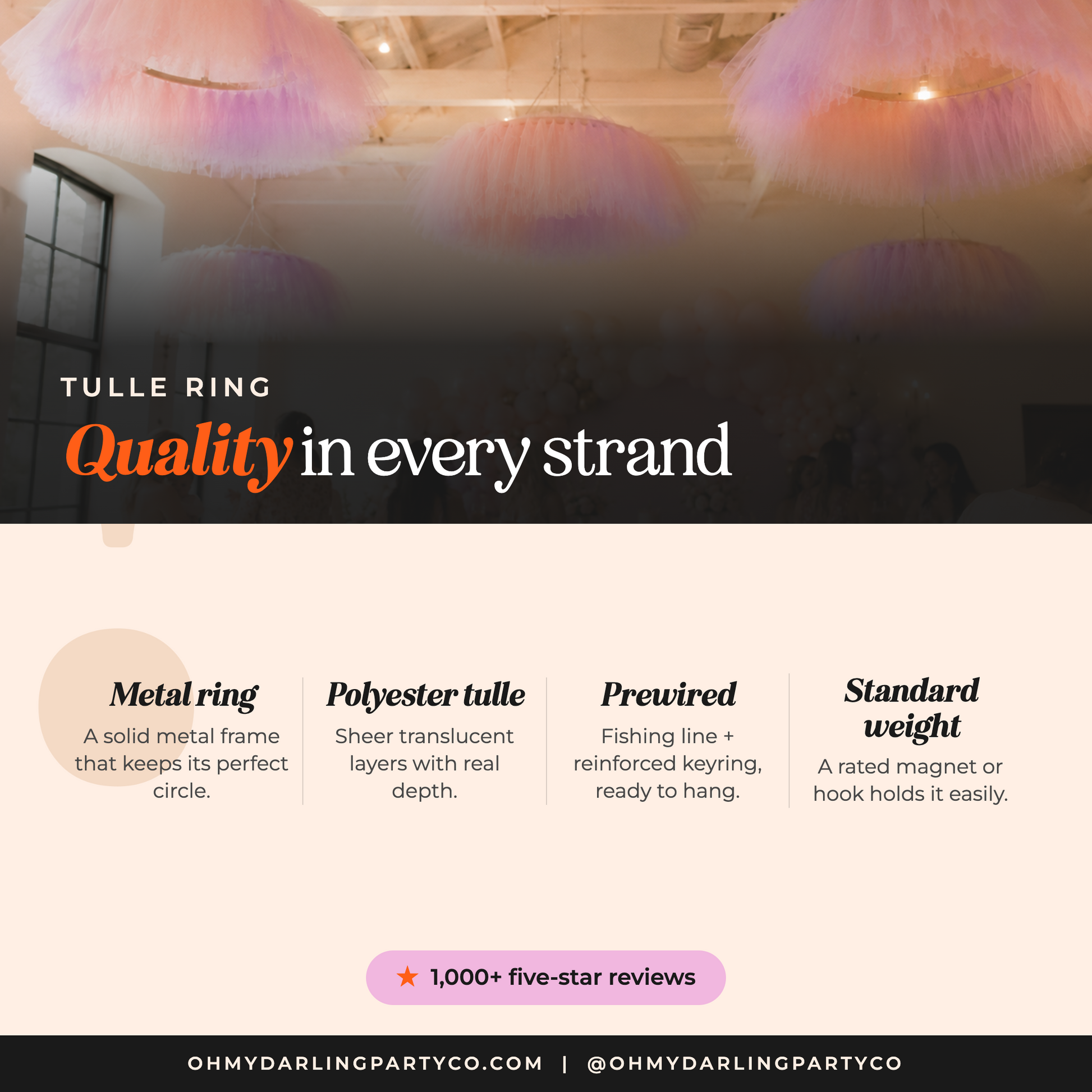 Tulle ring materials