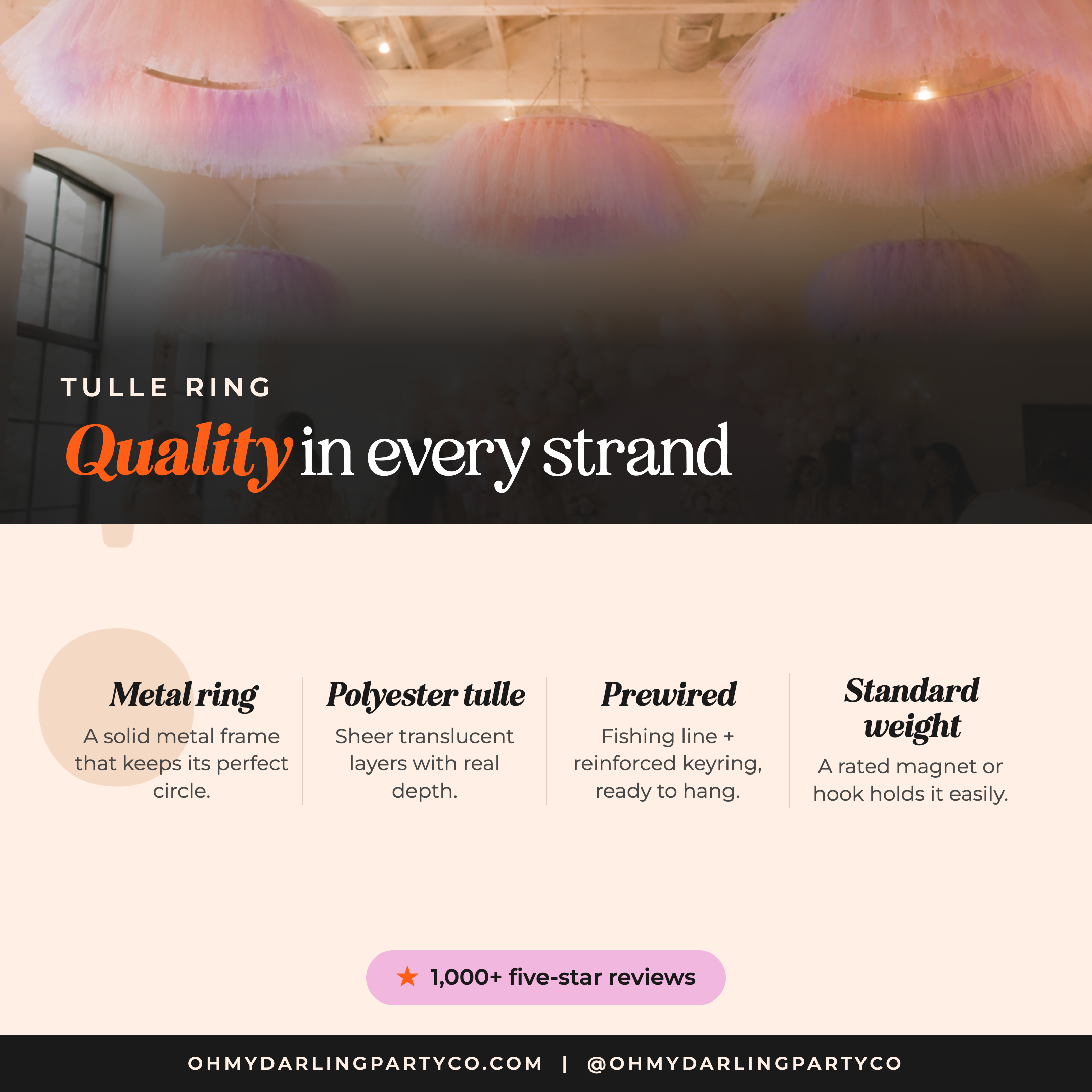 Tulle ring materials