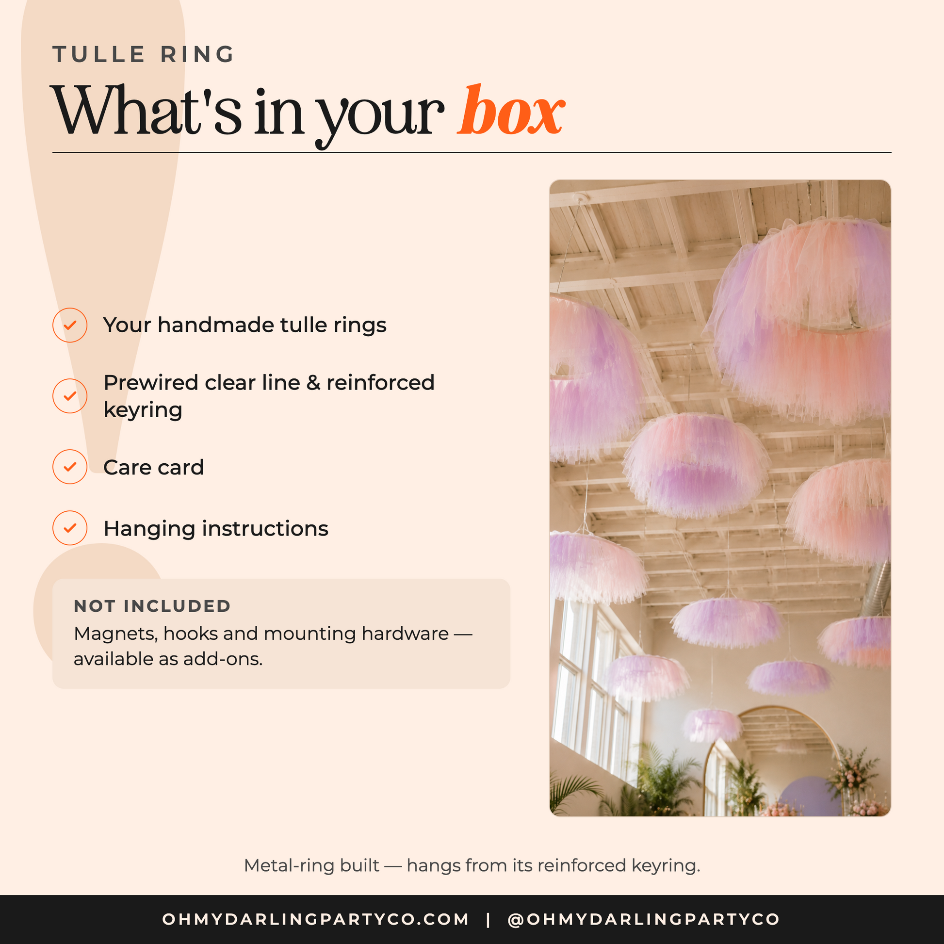 What's included with your tulle ring bundle