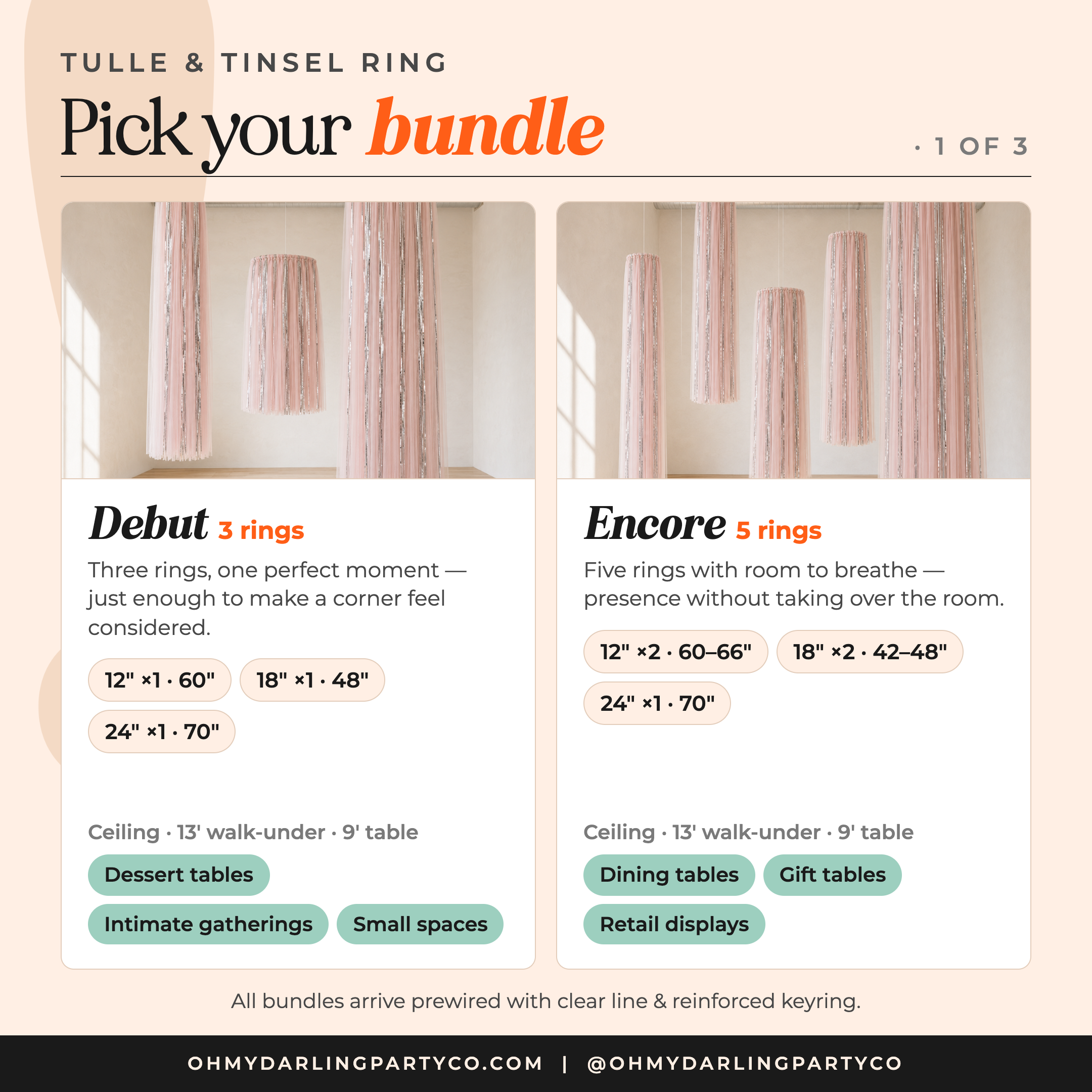 Tulle & tinsel ring set guide 1