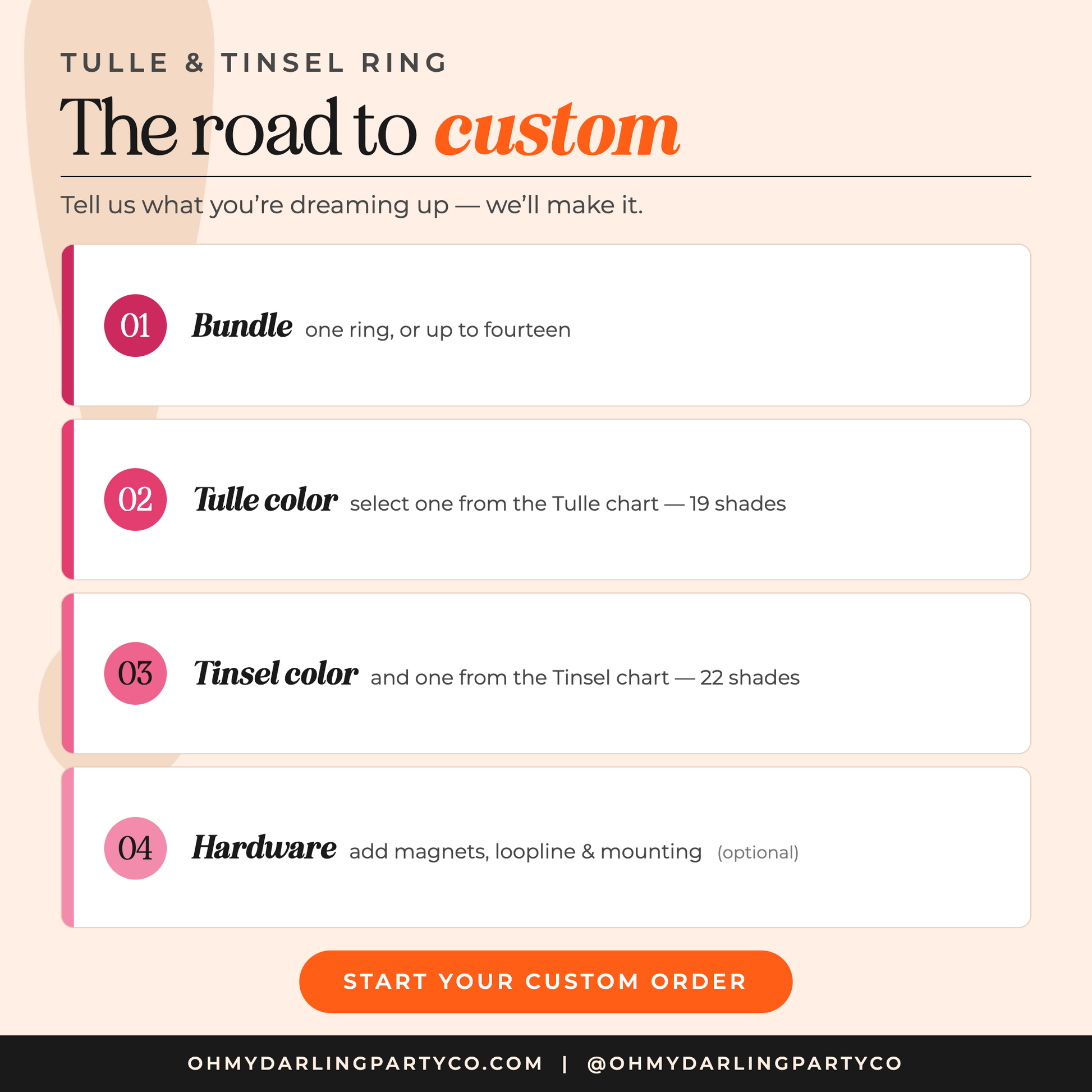 How to order your tulle & tinsel ring