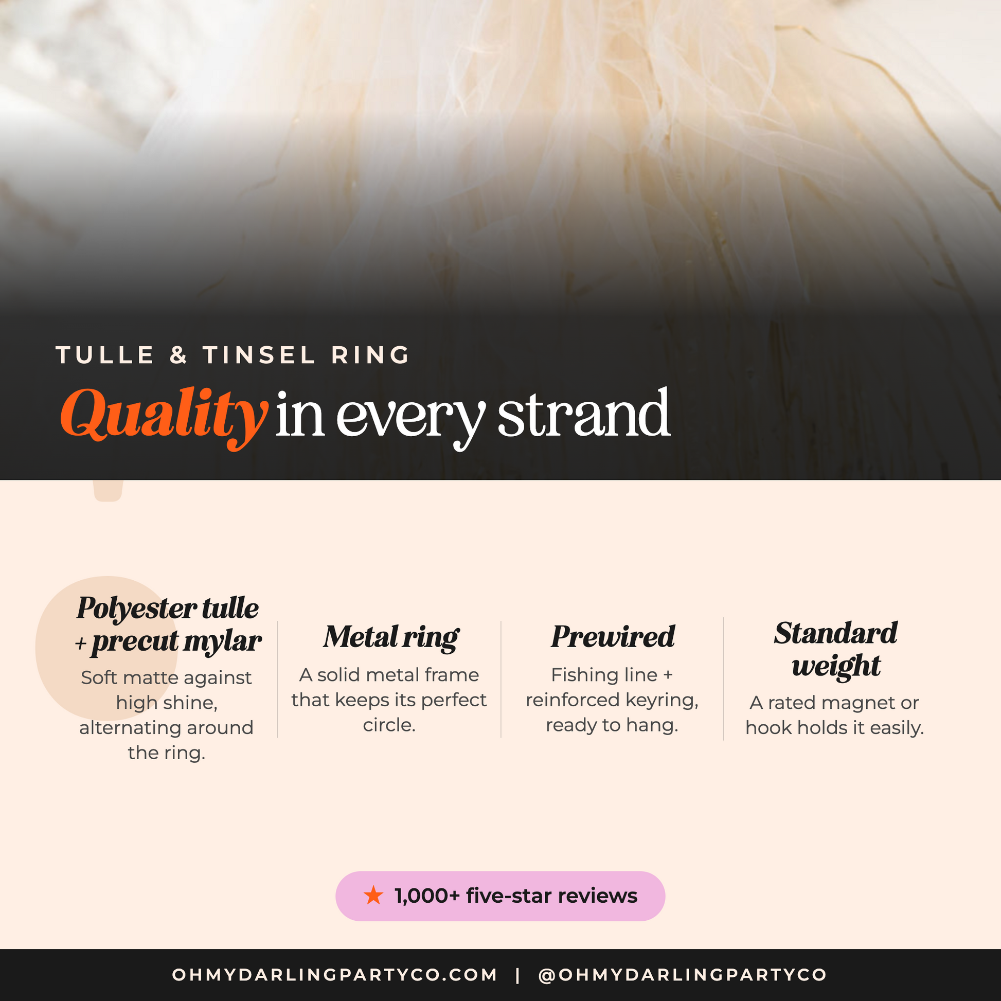 Tulle & tinsel ring materials