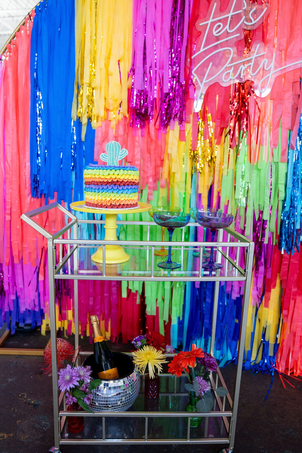 Viva La Fiesta Fringe Backdrop-Semi Circle Backdrop-Oh My Darling Party Co