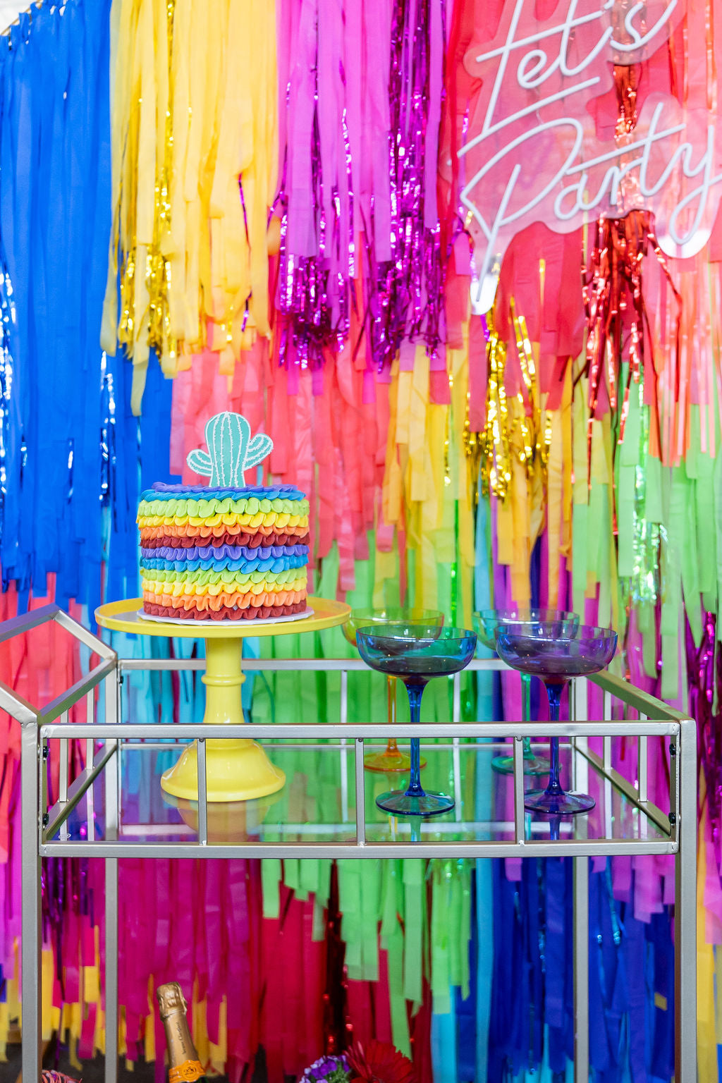 Viva La Fiesta Fringe Backdrop-Semi Circle Backdrop-Oh My Darling Party Co