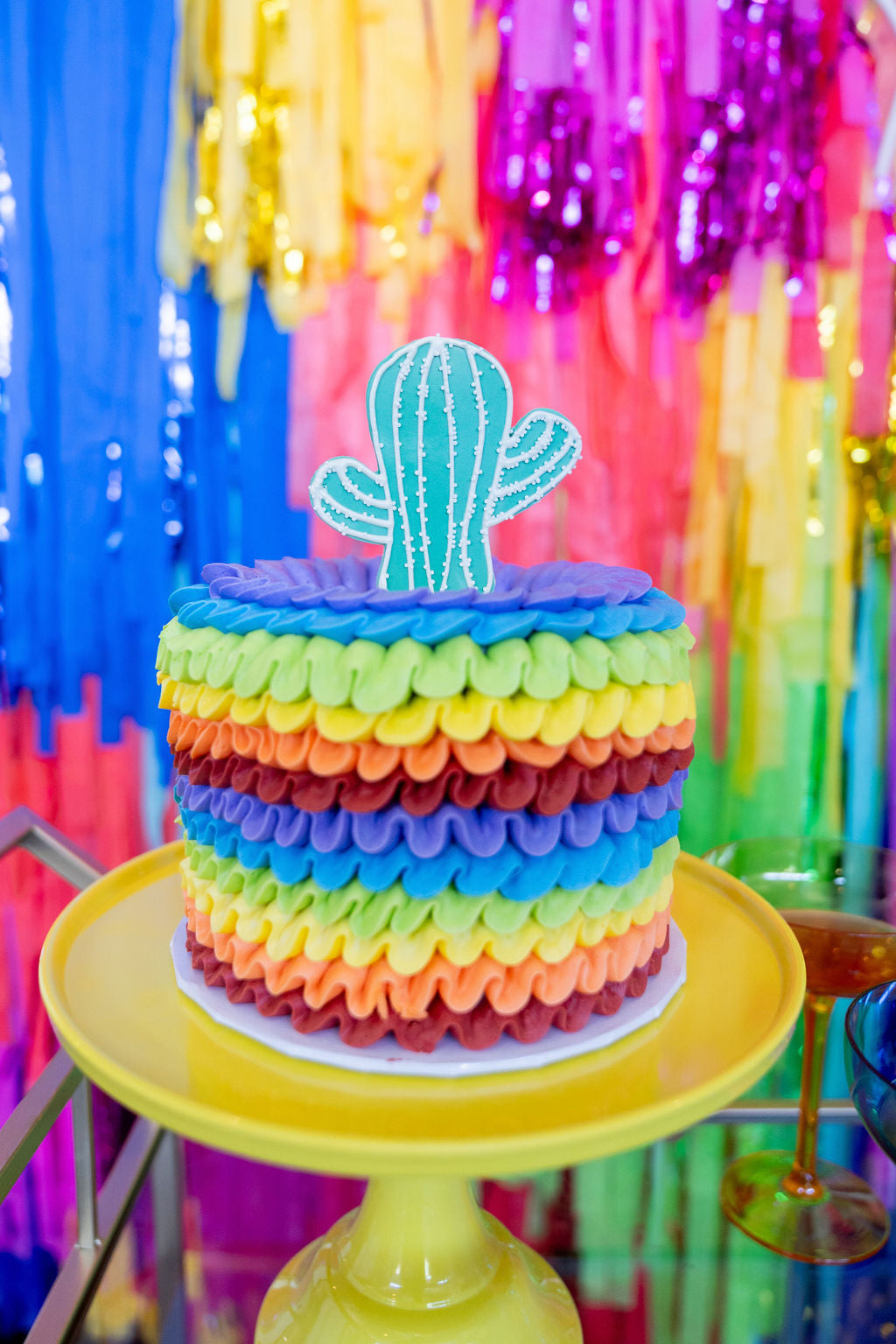 Viva La Fiesta Fringe Backdrop-Semi Circle Backdrop-Oh My Darling Party Co