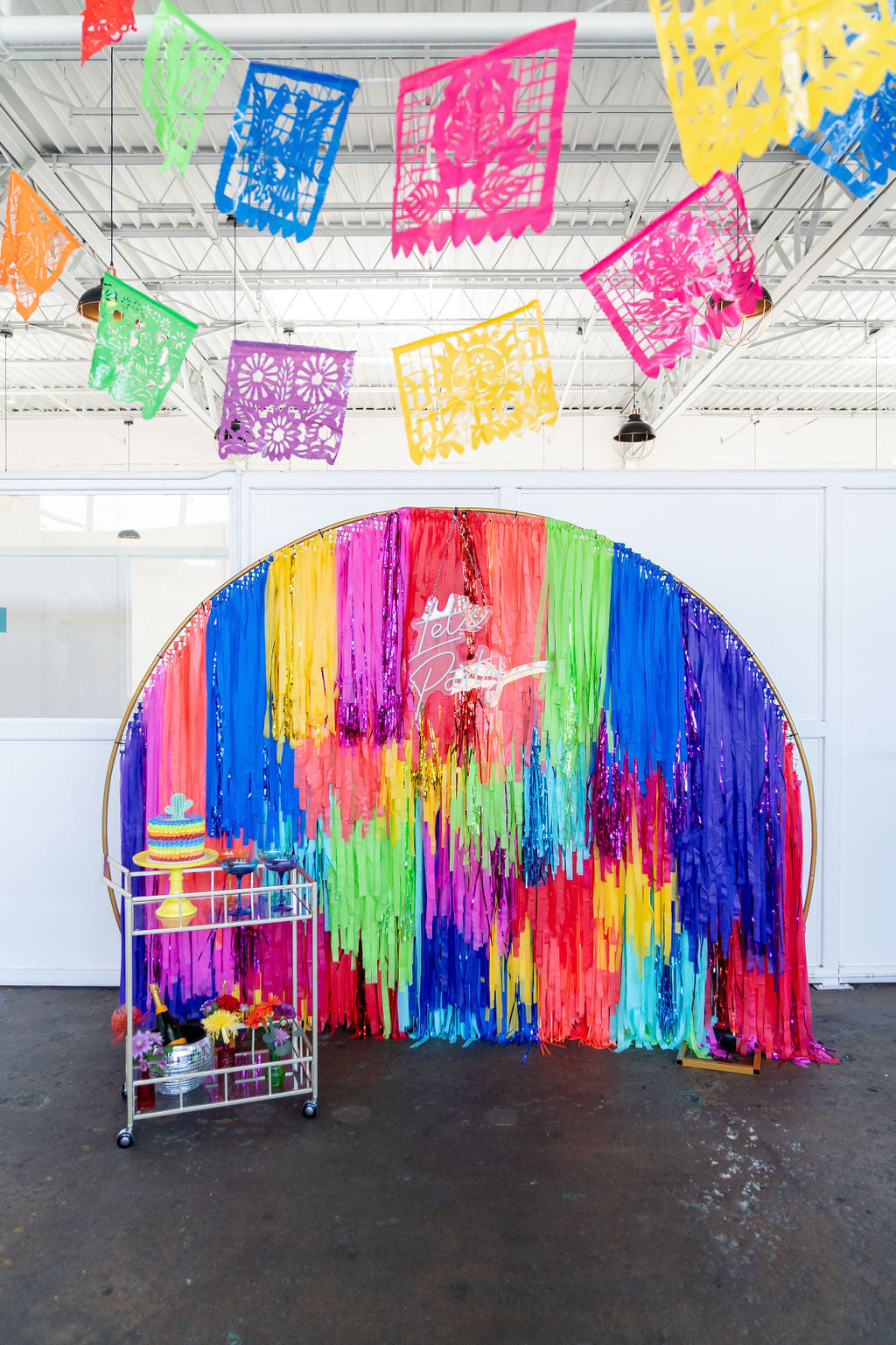 Viva La Fiesta Semi Circle Fringe Backdrop-Semi Circle Backdrop-Oh My Darling Party Co