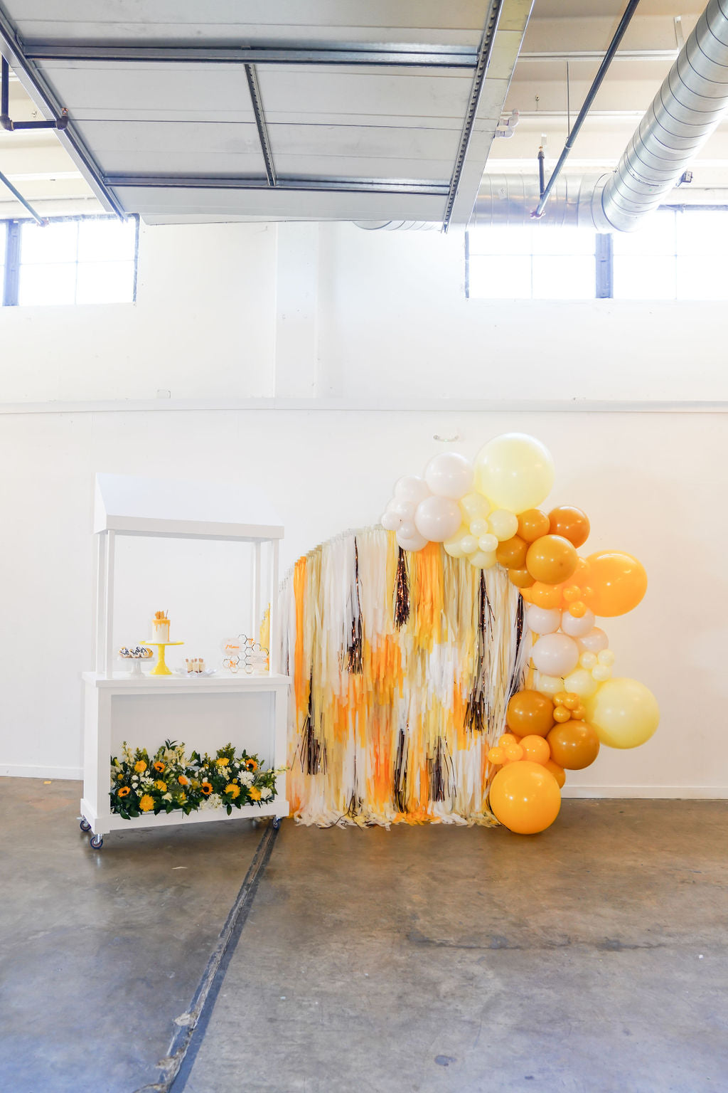What Will Baby Bee Semi Circle Fringe Backdrop-Semi Circle Backdrop-Oh My Darling Party Co