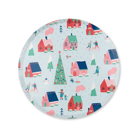 Winter Themed Small Plates-Fringe Backdrop-Party Decor-Jollity & Co. + Daydream Society-Oh My Darling Party Co-christmas, Christmas Party, Faire, happy holidays, new years, paper plates, party plates, plates, winter, winter themed