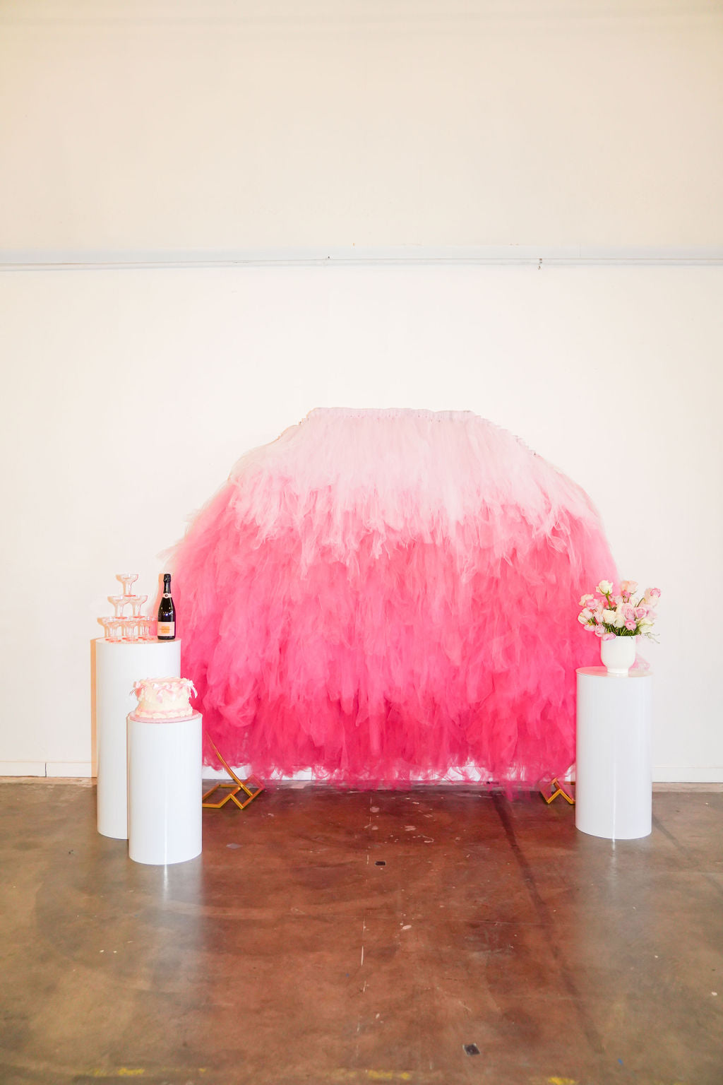 You're a Doll Tulle Semi Circle Fringe Backdrop-Semi Circle Backdrop-Oh My Darling Party Co