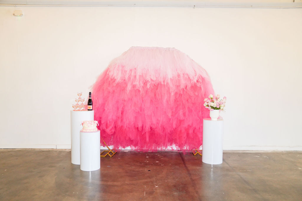 You're a Doll Tulle Semi Circle Fringe Backdrop-Semi Circle Backdrop-Oh My Darling Party Co