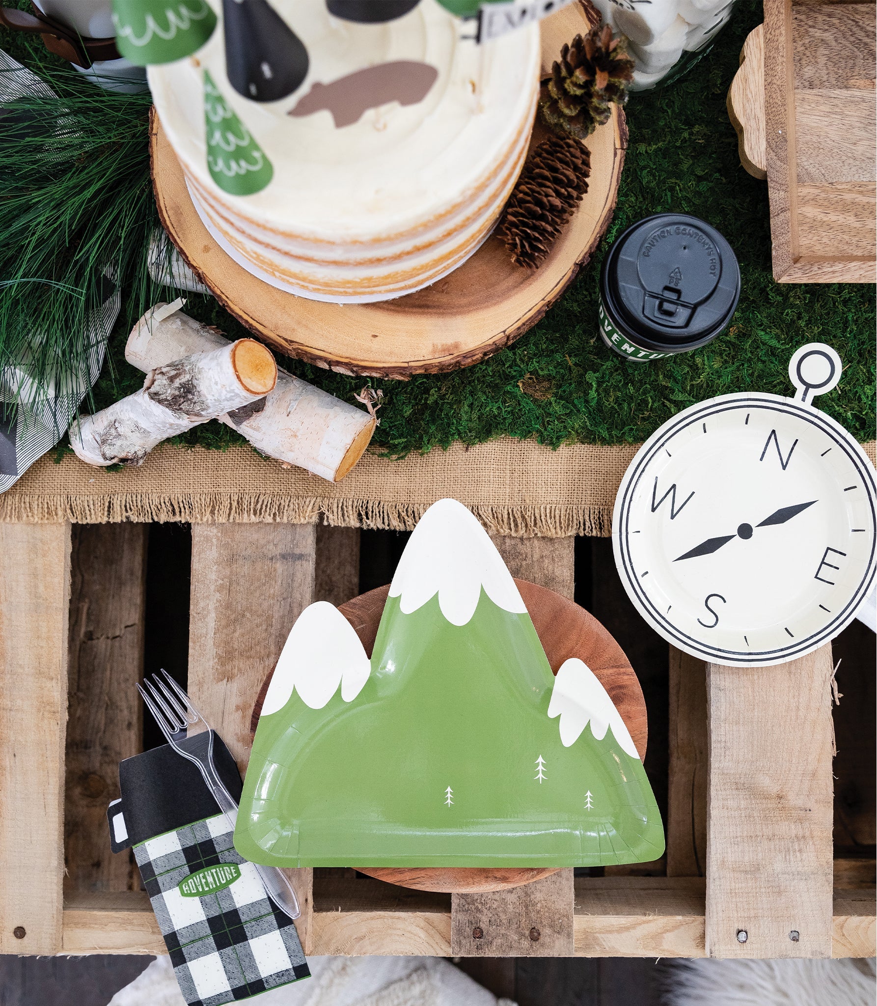 Adventure Mountain Shaped Plate - Oh My Darling Party Co-adventurecamperFaire #Fringe_Backdrop#