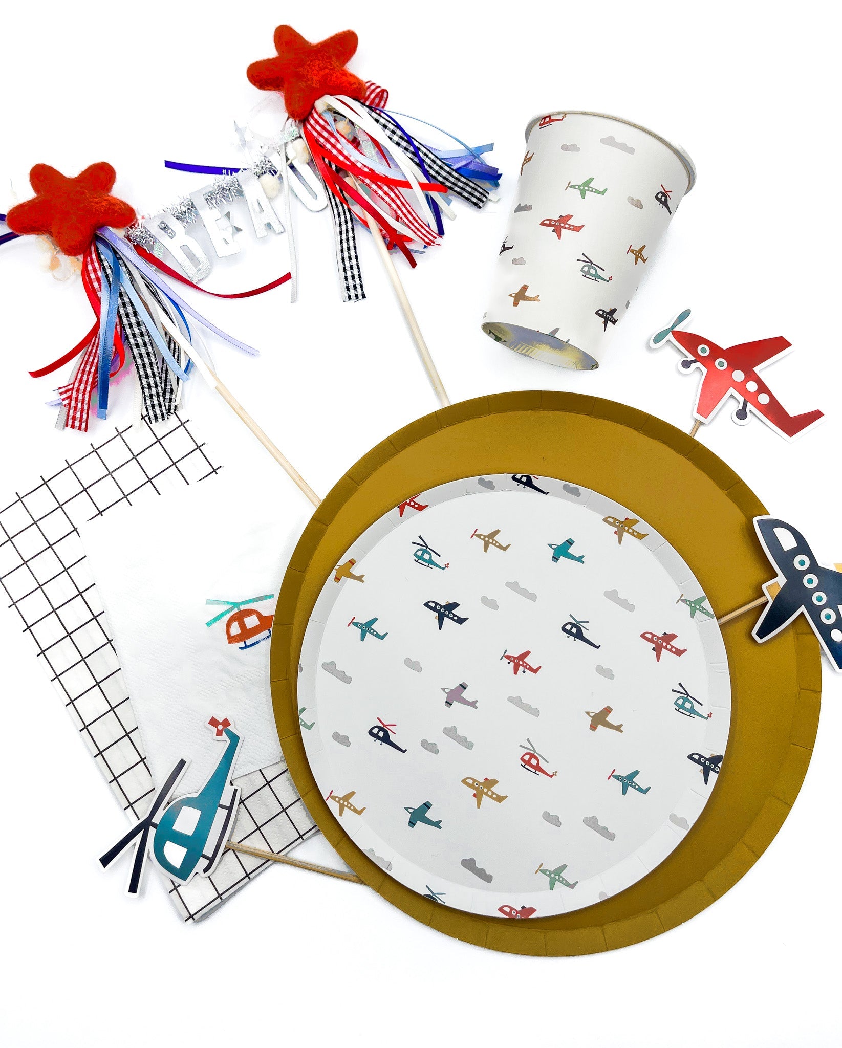 Airplane Napkins Small - Oh My Darling Party Co-Airplanebirthday boyboy party #Fringe_Backdrop#