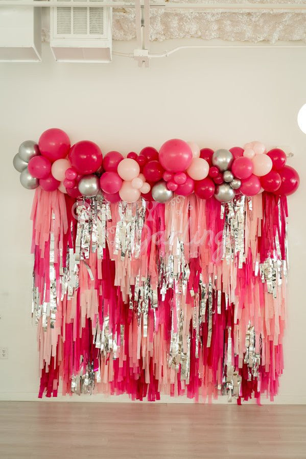 Barbie Fringe Backdrop - Oh My Darling Party Co-bacheloretteblushbridal shower #Fringe_Backdrop#