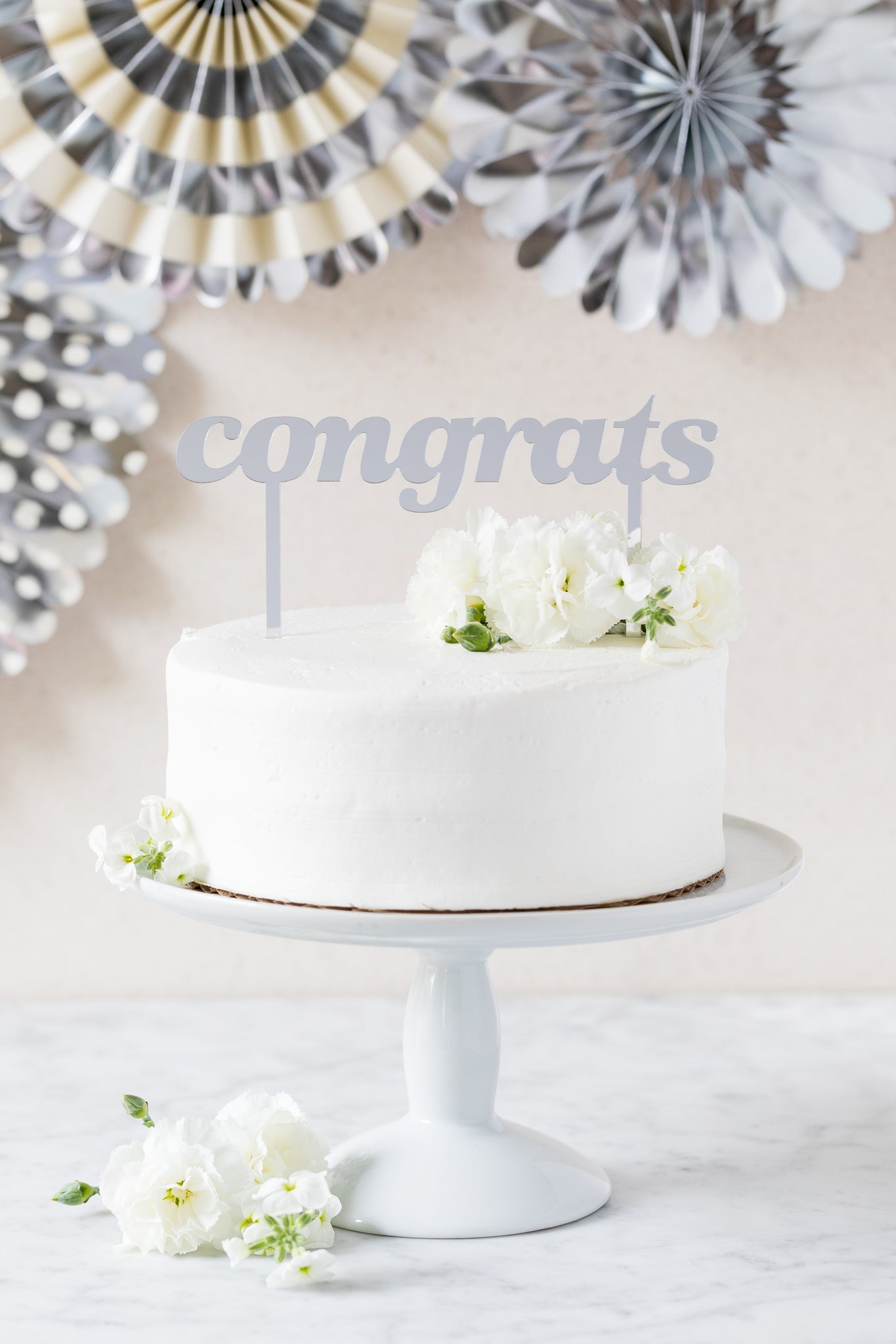 Basic Congrats Cake Topper - Silver - Oh My Darling Party Co-cake toppercake topperscongratulations #Fringe_Backdrop#
