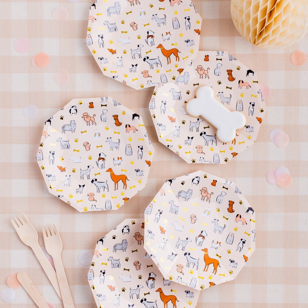Bow Wow Dog Small Plates - Oh My Darling Party Co-desert platesdog partydogs #Fringe_Backdrop#