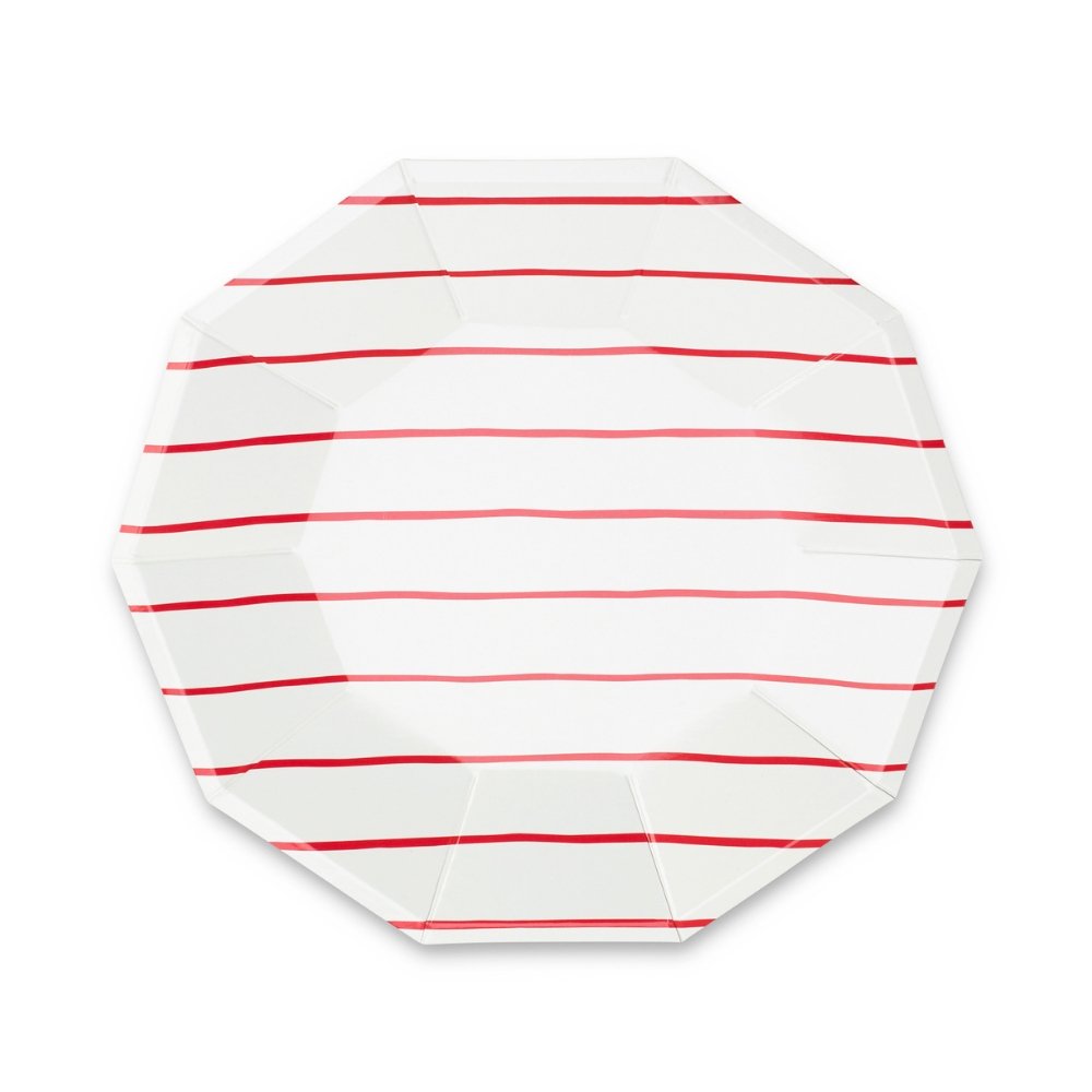 Candy Apple Frenchie Striped Plates (Small) - Oh My Darling Party Co-back to schoolcircusFaire #Fringe_Backdrop#