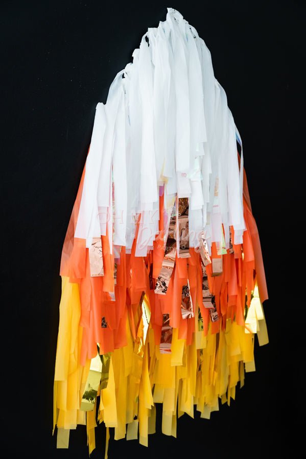 Candy Corn Shape Backdrop - Oh My Darling Party Co-halloweenhalloween partyspooky #Fringe_Backdrop#