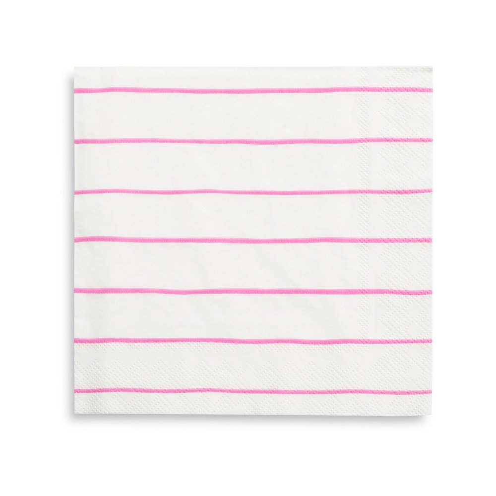 Cerise Frenchie Striped Paper Napkins (Small) - Oh My Darling Party Co-bachelorettebachelorette partybridal party #Fringe_Backdrop#