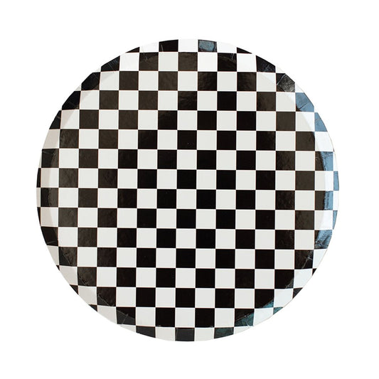 Check It! The Classic Plates - 2 Size Options - 8 Pk. - Oh My Darling Party Co-blackblack and whiteblack and white plates #Fringe_Backdrop#