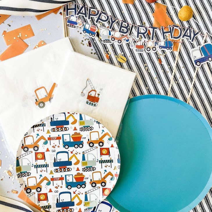 Classic Light Blue Plate - Oh My Darling Party Co-birthday boyblueblue party #Fringe_Backdrop#