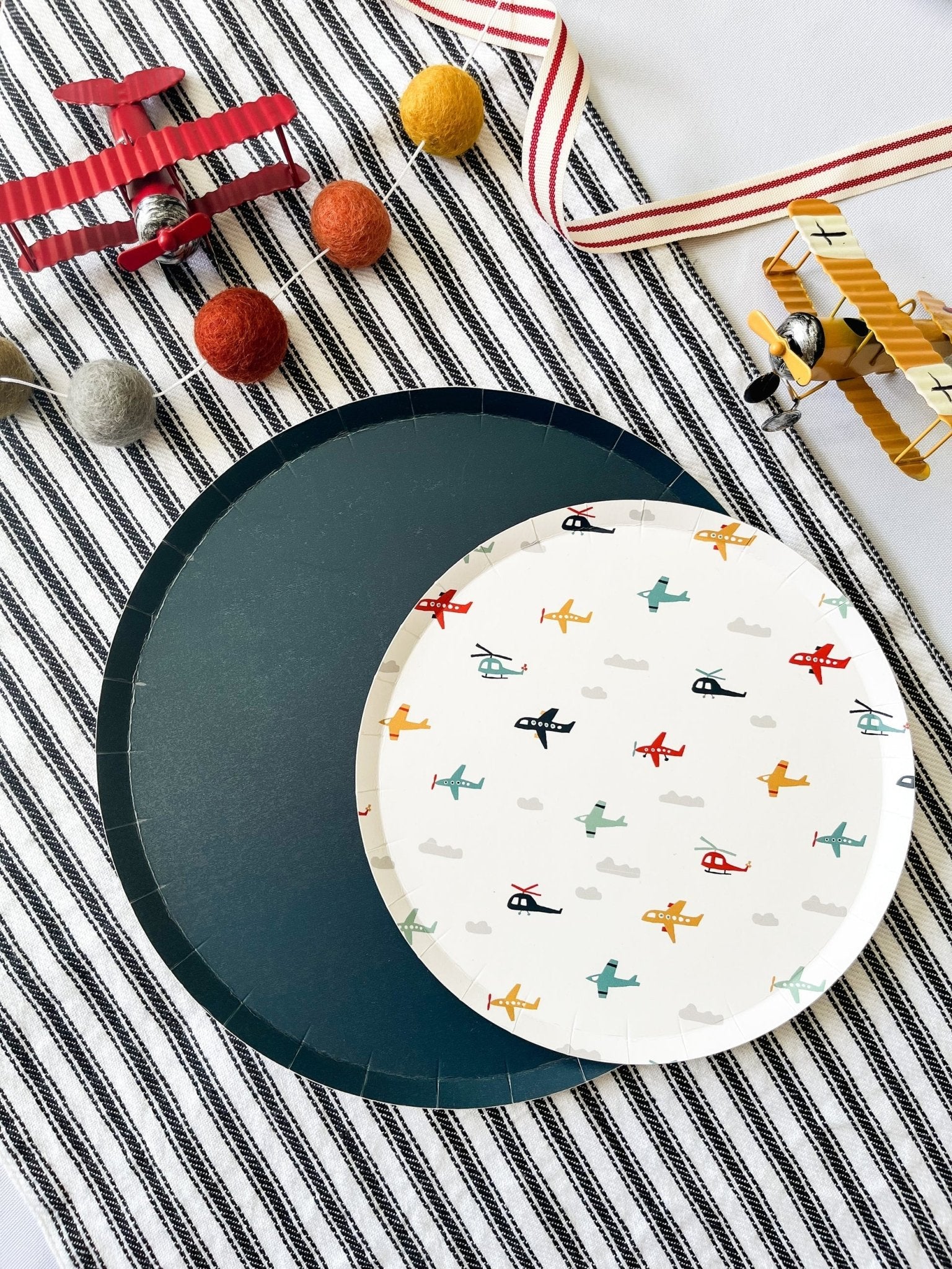 Classic Navy Plate - Oh My Darling Party Co-Airplaneairplane birthdayboat #Fringe_Backdrop#