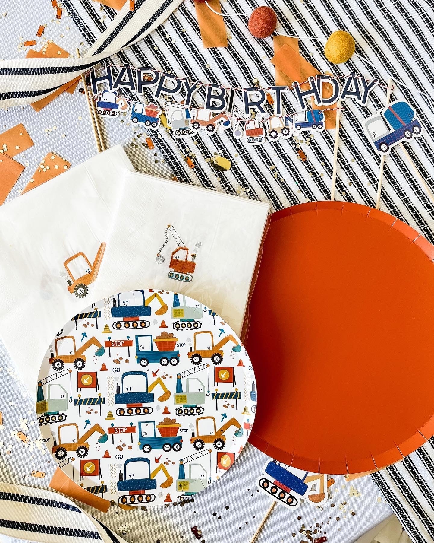 Classic Orange Plate - Oh My Darling Party Co-Airplaneairplane birthdayboat #Fringe_Backdrop#