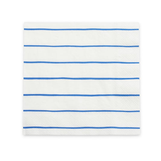 Cobalt Frenchie Striped Napkins (Large) - Oh My Darling Party Co-back to schoolbluecircus #Fringe_Backdrop#