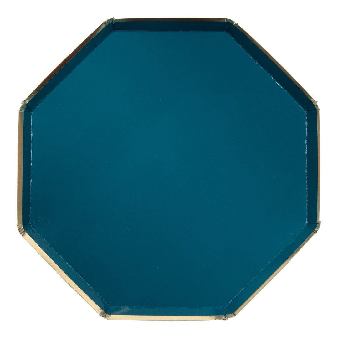 Dark Teal Dinner Paper Plates - Oh My Darling Party Co-circusdinodinosaur #Fringe_Backdrop#