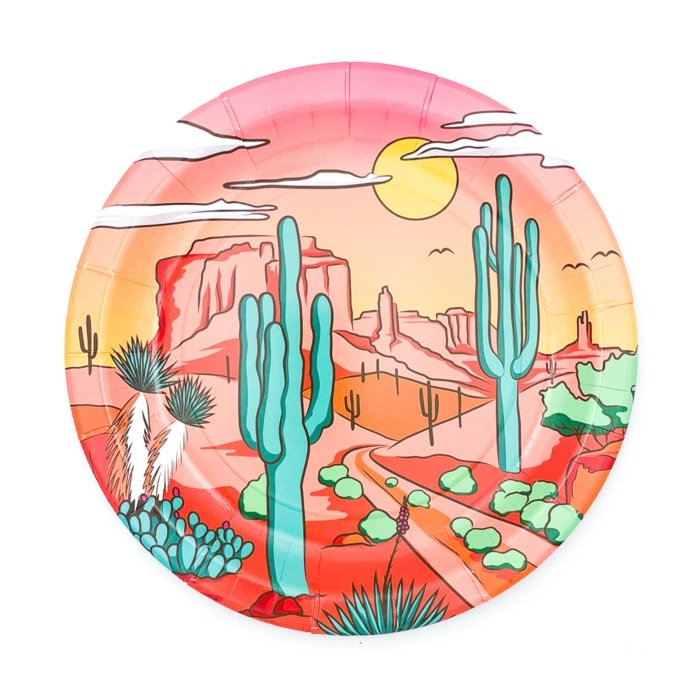 Desert Scene Dinner Plates - Oh My Darling Party Co-brunch platesCOuntryCountry Crystal #Fringe_Backdrop#