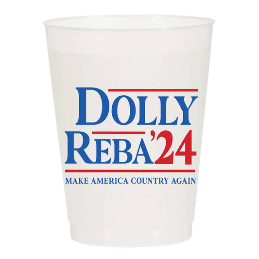 Dolly Reba '24 Make America Country Again - Set of 10 Cups - Oh My Darling Party Co-16oz FrostedamericaBachelorette #Fringe_Backdrop#