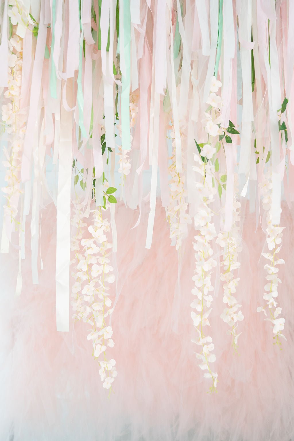 Floral Aerial - Oh My Darling Party Co-aerialbaby in bloombaby pink #Fringe_Backdrop#