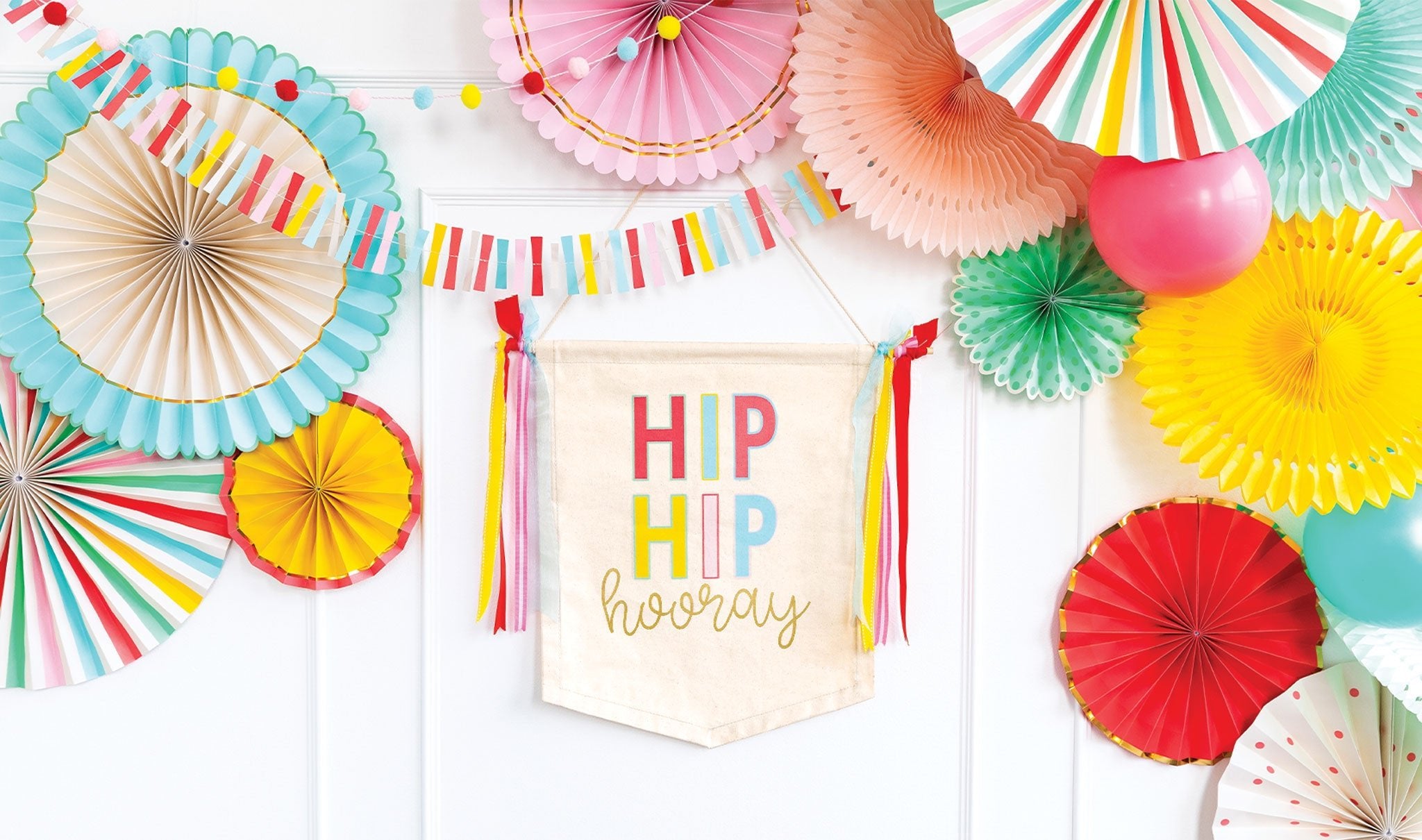 Hip Hip Hooray Canvas Banner - Oh My Darling Party Co-bannerbannerscircus #Fringe_Backdrop#