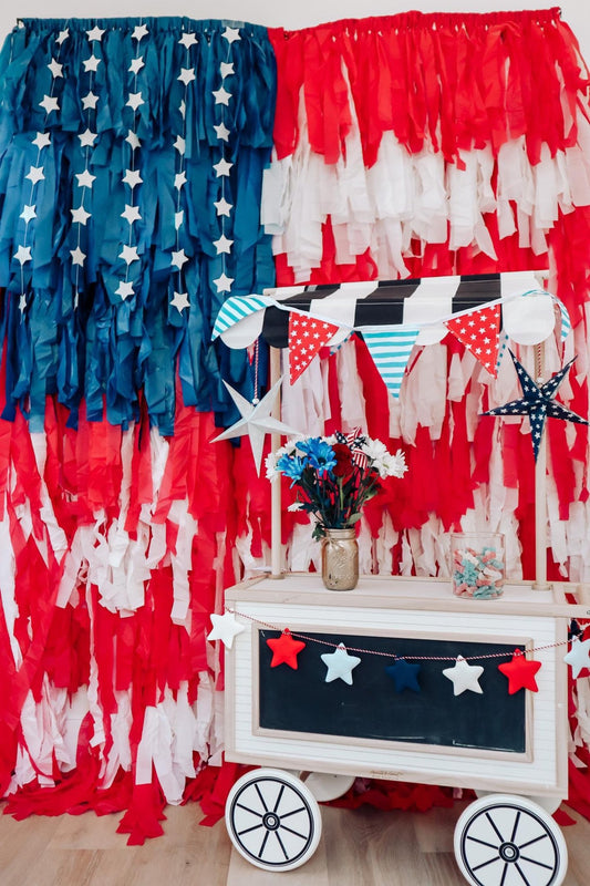 Home of The Brave American Flag Backdrop - Oh My Darling Party Co-americanabirthday boyboy party #Fringe_Backdrop#