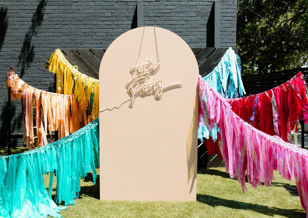 Let's Party Overhead Swag - Oh My Darling Party Co-overhea #Fringe_Backdrop#