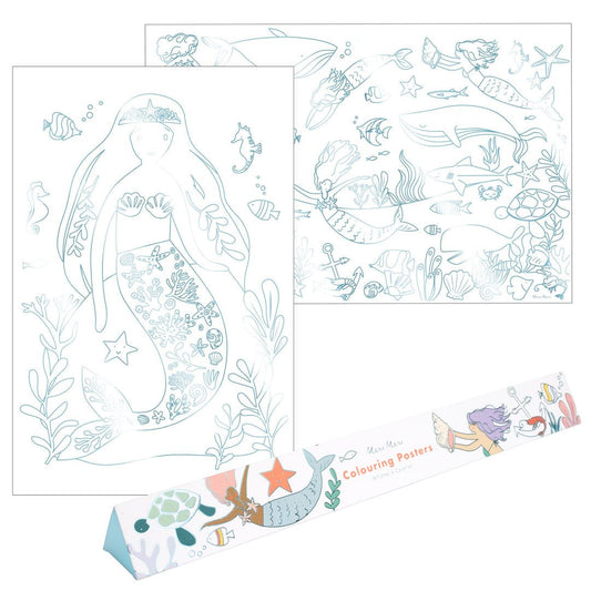 Mermaids Coloring Posters - Oh My Darling Party Co-215425coloring postermermaid #Fringe_Backdrop#