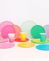 Neon Coral Paper Plates (Large) - Oh My Darling Party Co-botanicalbutterflycactus #Fringe_Backdrop#
