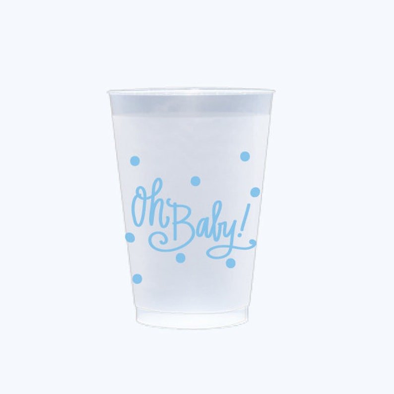 Oh Baby! Frosted Cups (3 Colors) - Oh My Darling Party Co-baby bluebaby pinkbaby shower #Fringe_Backdrop#