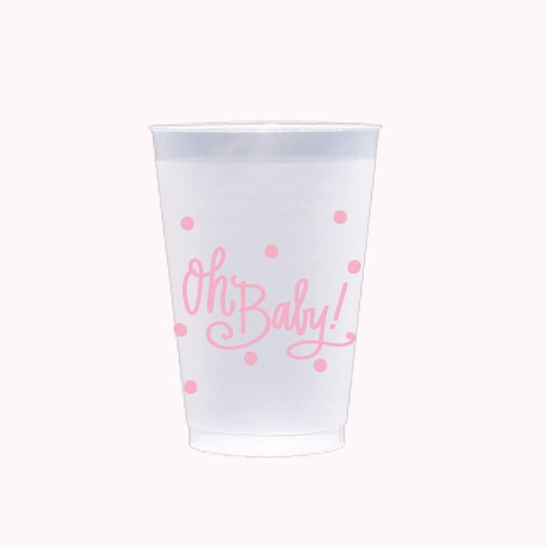 Oh Baby! Frosted Cups (3 Colors) - Oh My Darling Party Co-baby bluebaby pinkbaby shower #Fringe_Backdrop#