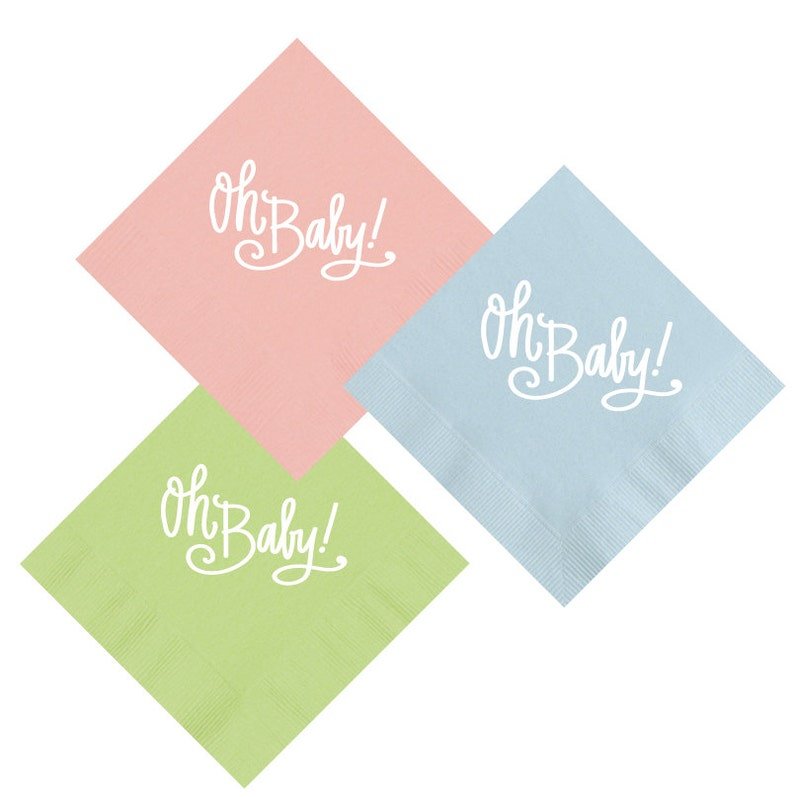 Oh Baby! Napkins (2 Colors) - Oh My Darling Party Co-baby bluebaby pinkbaby shower #Fringe_Backdrop#