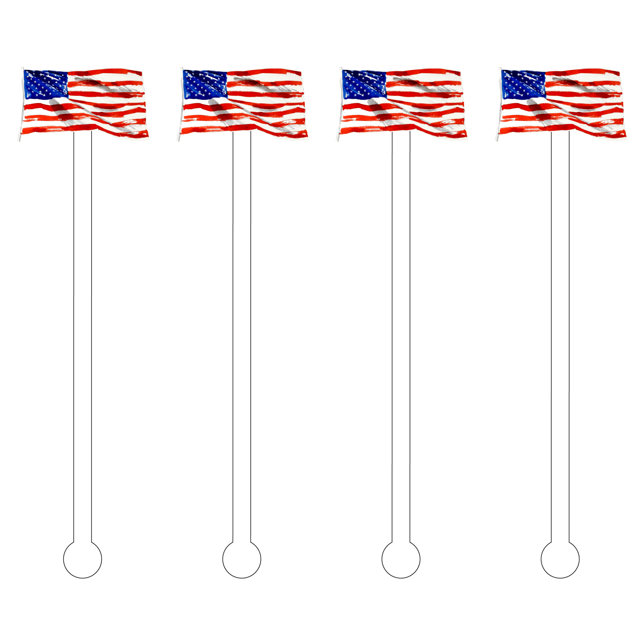OLD GLORY ACRYLIC STIR STICKS - Oh My Darling Party Co-Faire #Fringe_Backdrop#