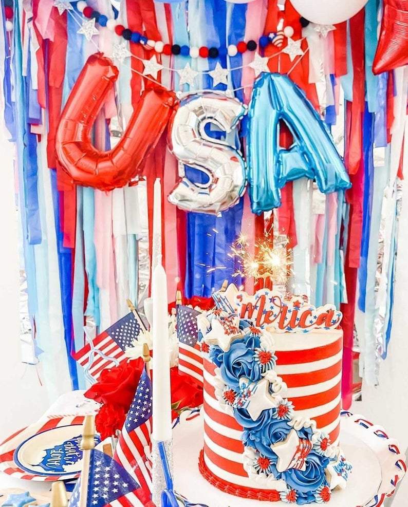 Party In The USA Fringe Backdrop - Oh My Darling Party Co-bermudaboy partybubblegum #Fringe_Backdrop#