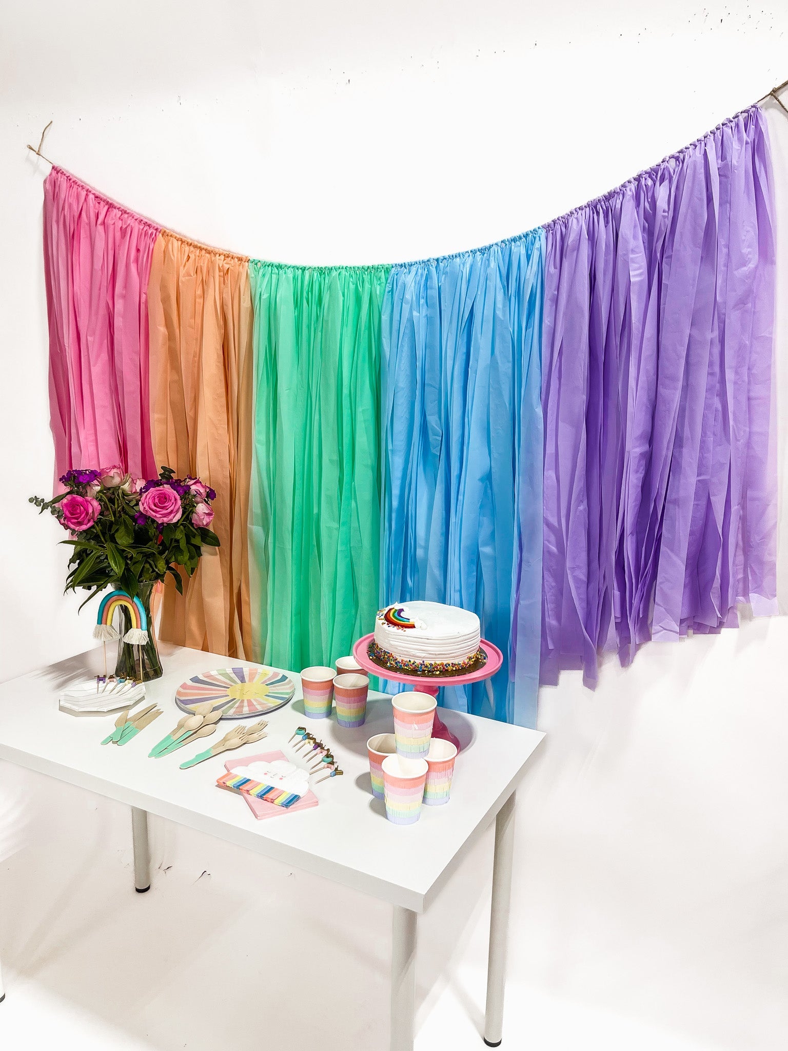 Pastel Rainbow Party In A Box - Oh My Darling Party Co-birthday in a boxparty bundleparty bundles #Fringe_Backdrop#