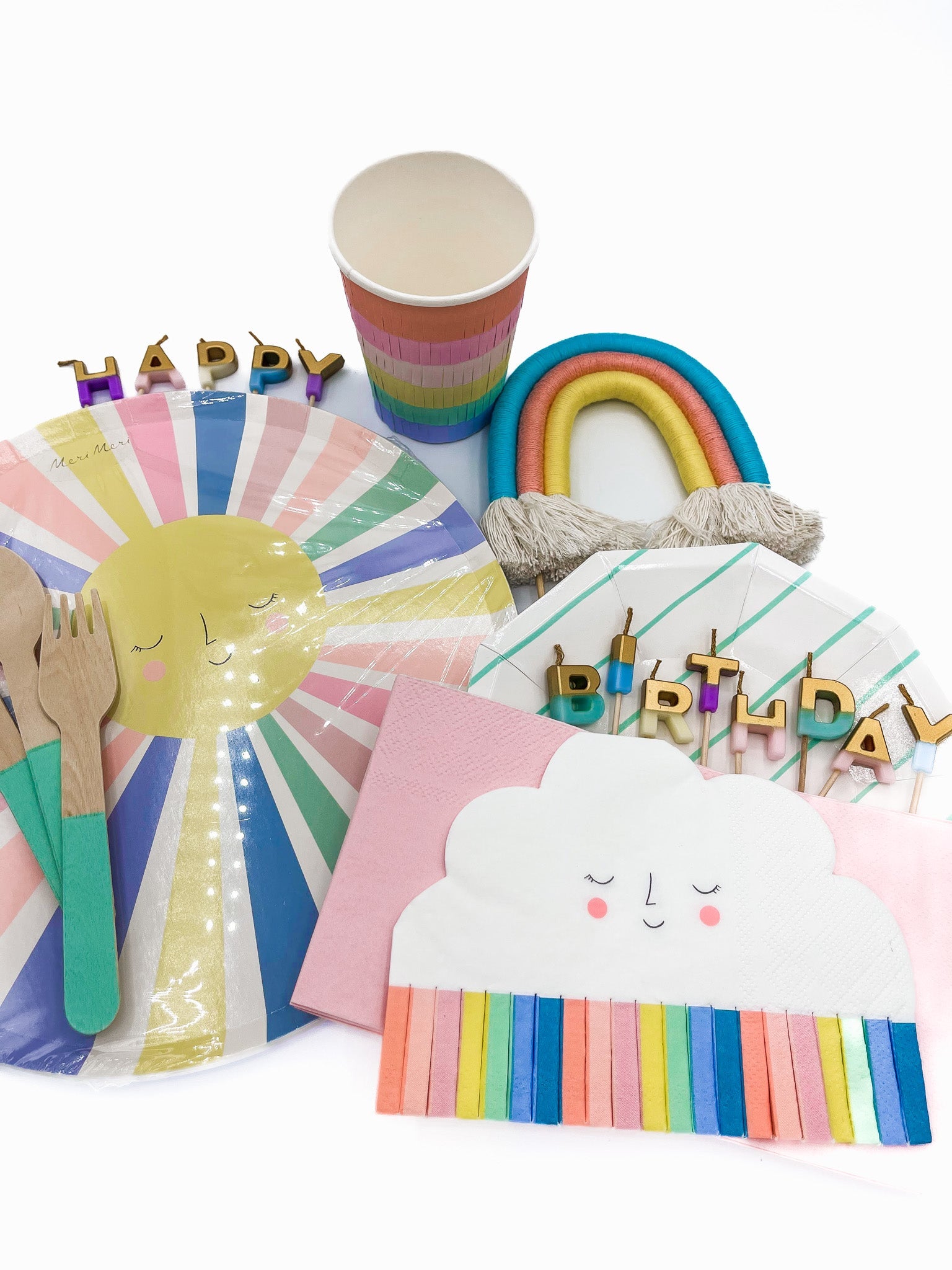 Pastel Rainbow Party In A Box - Oh My Darling Party Co-birthday in a boxparty bundleparty bundles #Fringe_Backdrop#
