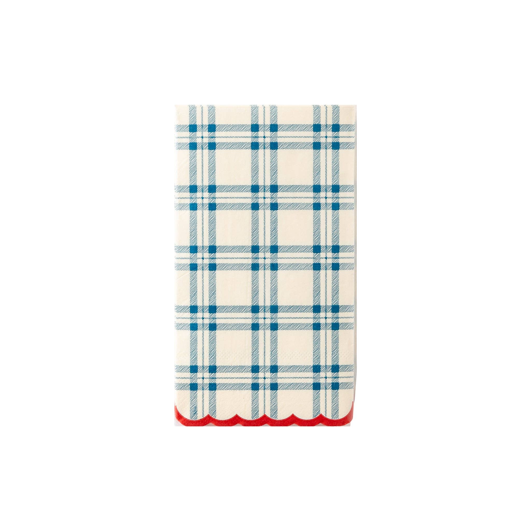 PLTS368o-MME - Blue Scallop Plaid Paper Dinner Napkin - Oh My Darling Party Co-Faire #Fringe_Backdrop#