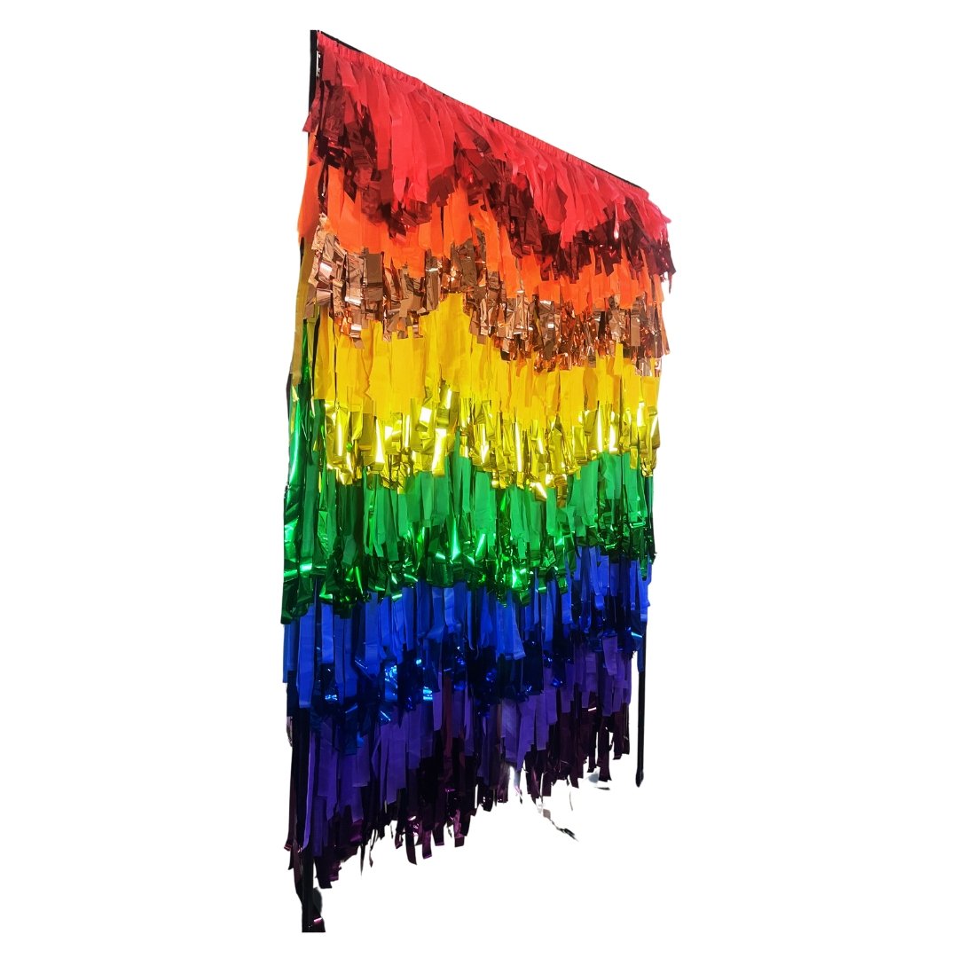 Pride Flag Rainbow Backdrop - Oh My Darling Party Co-BLUE BACKDROPBLUE BACKDROPSgold #Fringe_Backdrop#